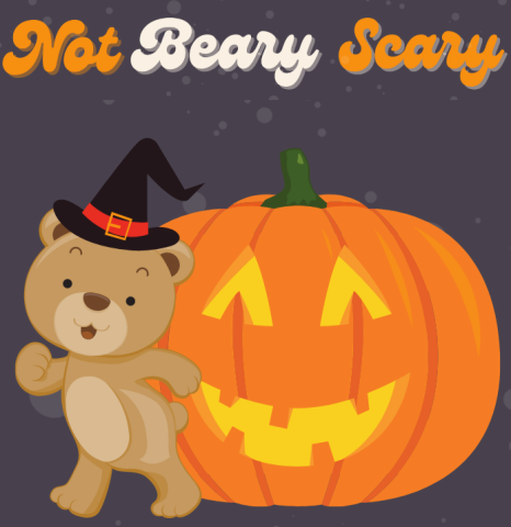 Cute Bear and Pumpkin