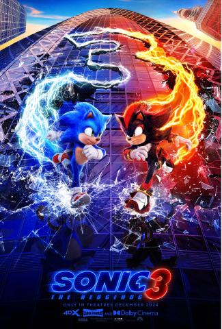 A movie poster for Sonic the Hedgehog 3.