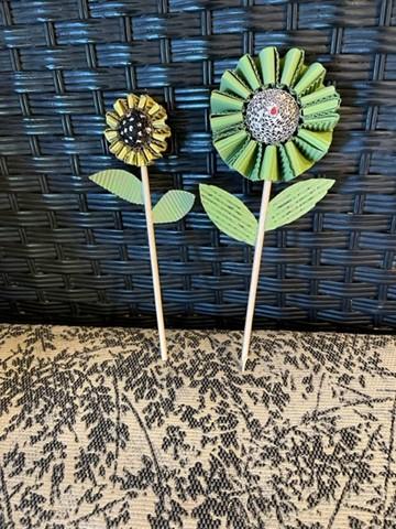 corrugated paper flowers