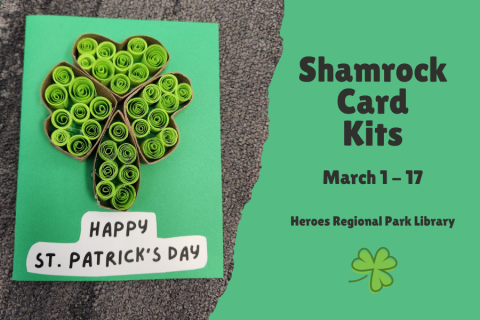 image: card with shamrock on it. text: Shamrock Card Kit