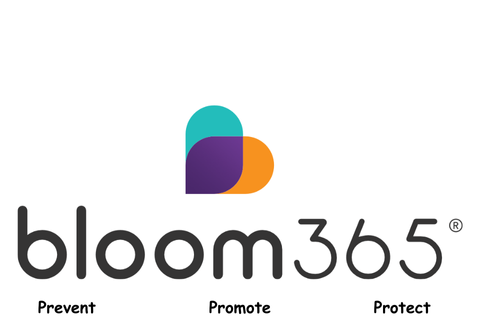 Text bloom365, prevent, promote, protect