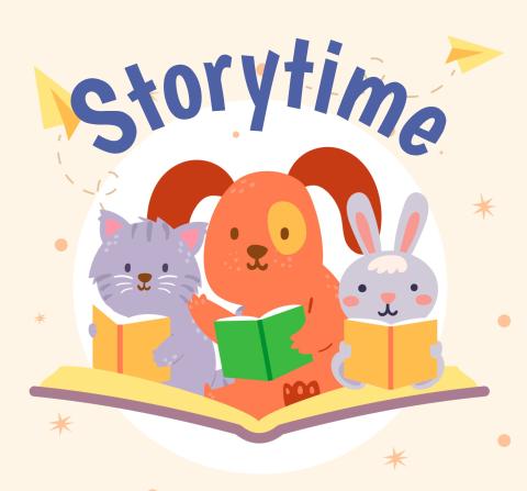 colorful animals reading. 