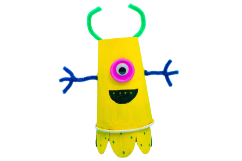 monster constructed out of recycled materials