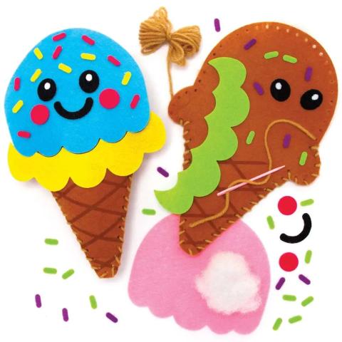 colorful felt shapes