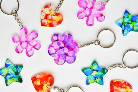 multicolor plastic keychains