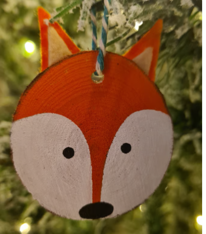 Wood slice fox 