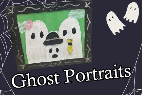 Family picture of three ghosts