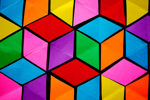 rainbow cubes in a tile pattern