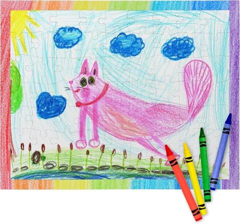 Colorful cat drawing 