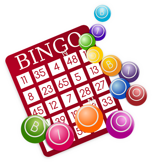 Bingo card with markers