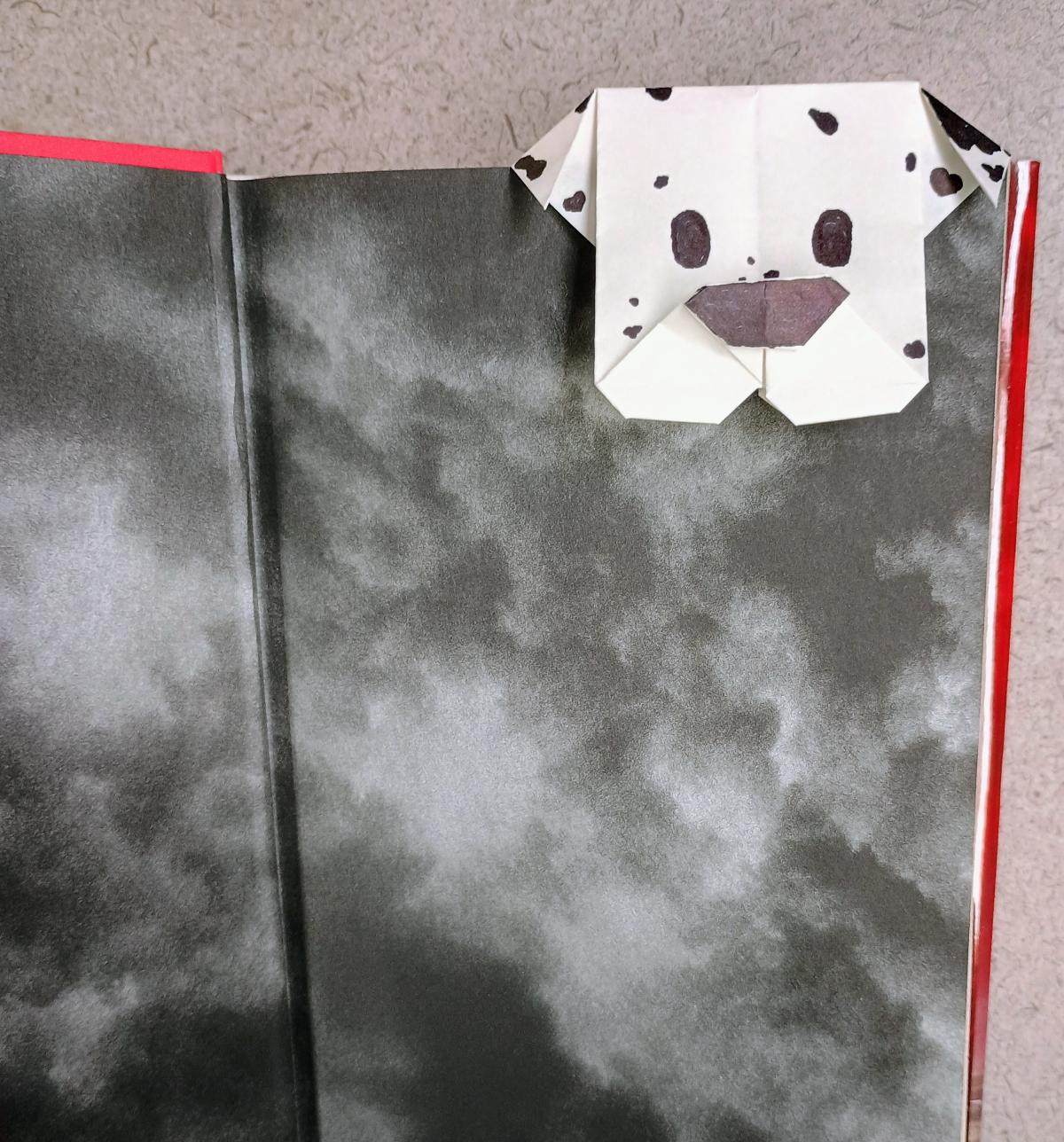 Origami dog bookmark