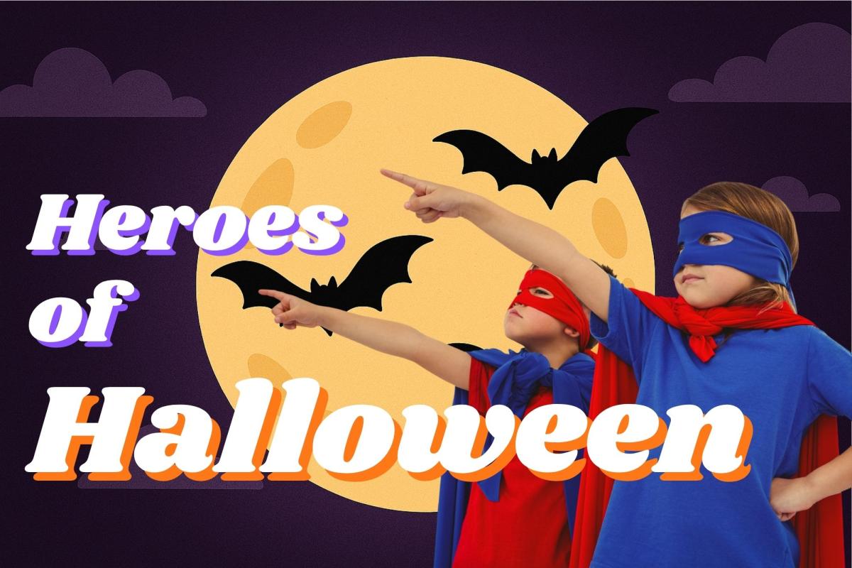 Children dressed in super hero costumes