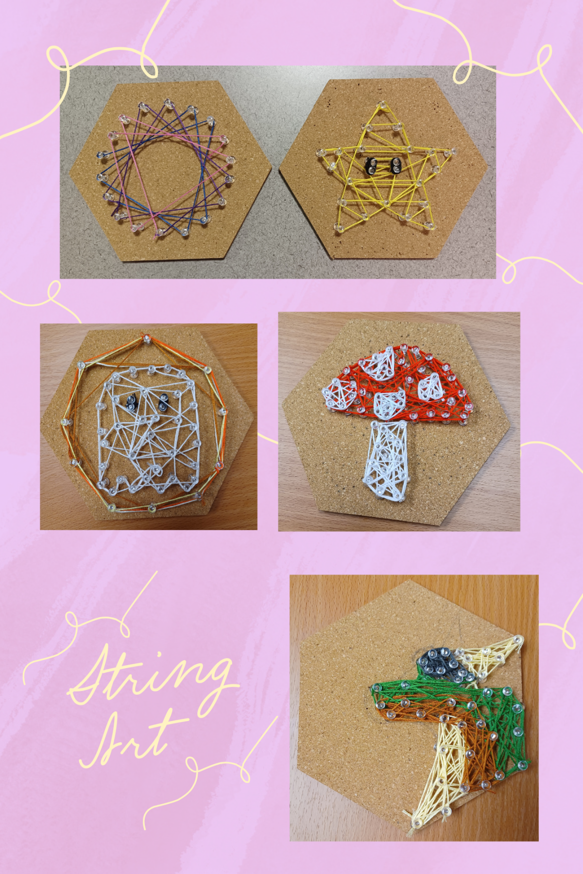 Different string art designs